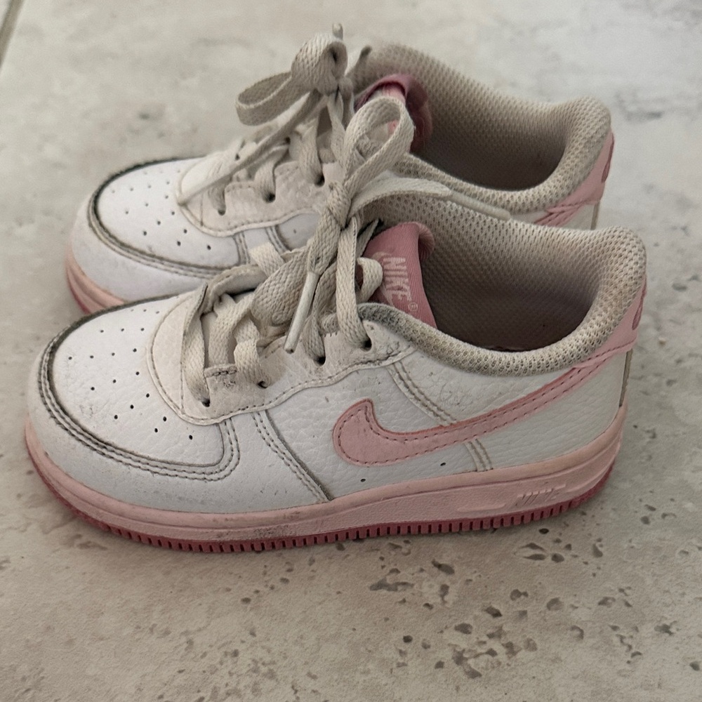 Nike Kids White and Pink Sneakers